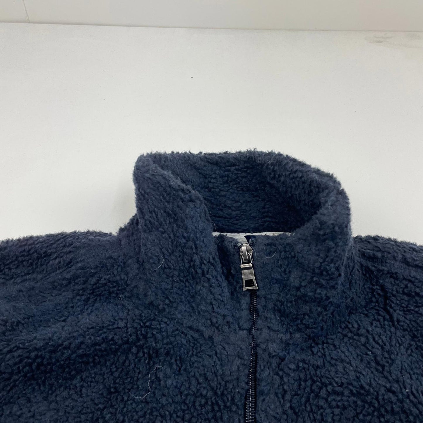 NAUTICA Fleece Jacket Full Zip Soft Sherpa Navy Blue Mens L