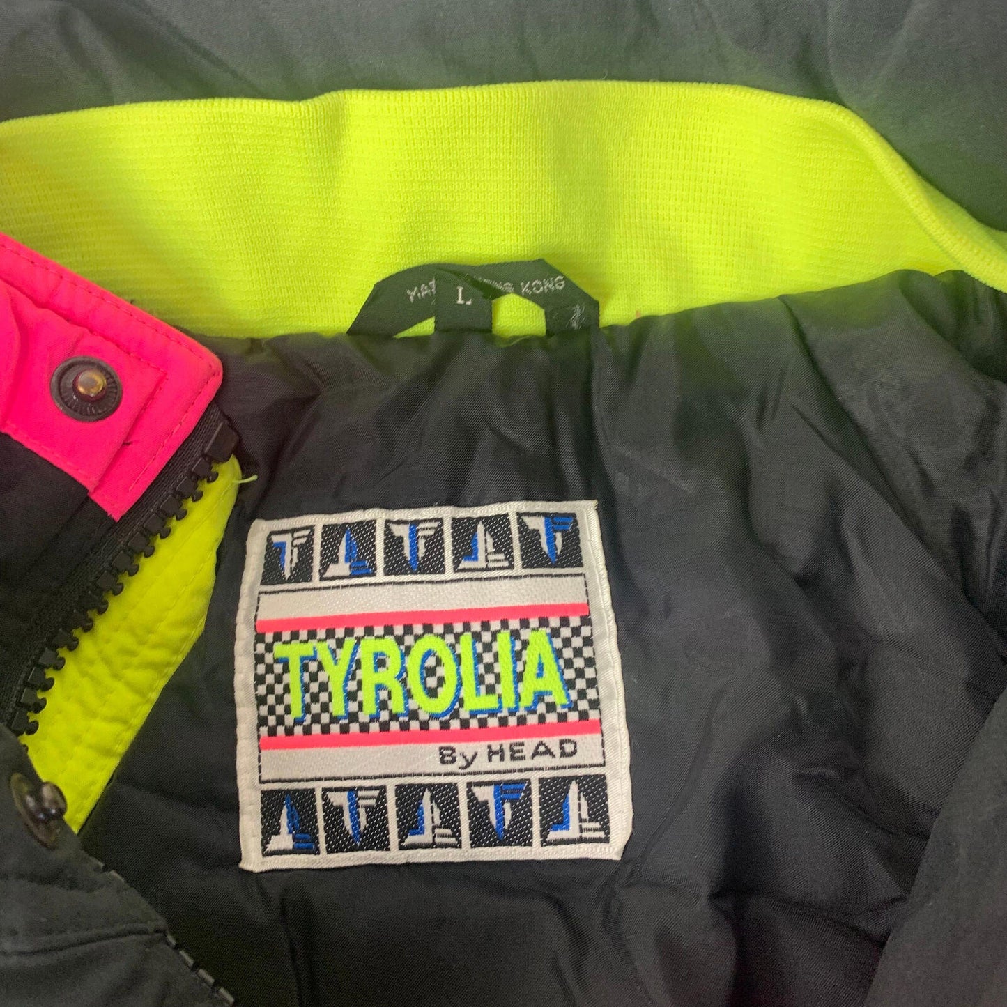 Women’s TYROLIA Black / Neon Ski Jacket / Large / 80’s