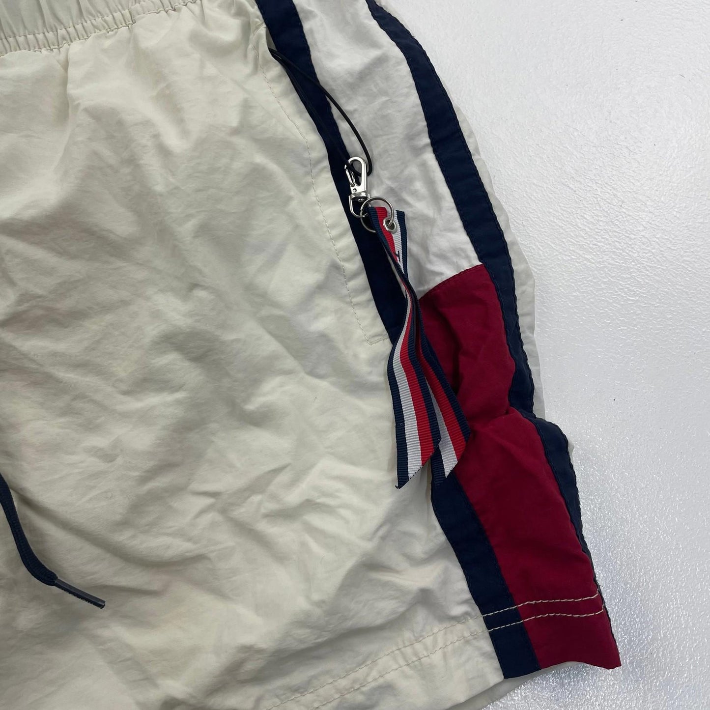 Tommy Hilfiger Swim Shorts Slim Fit Colourblock White Red Blue Mens Medium