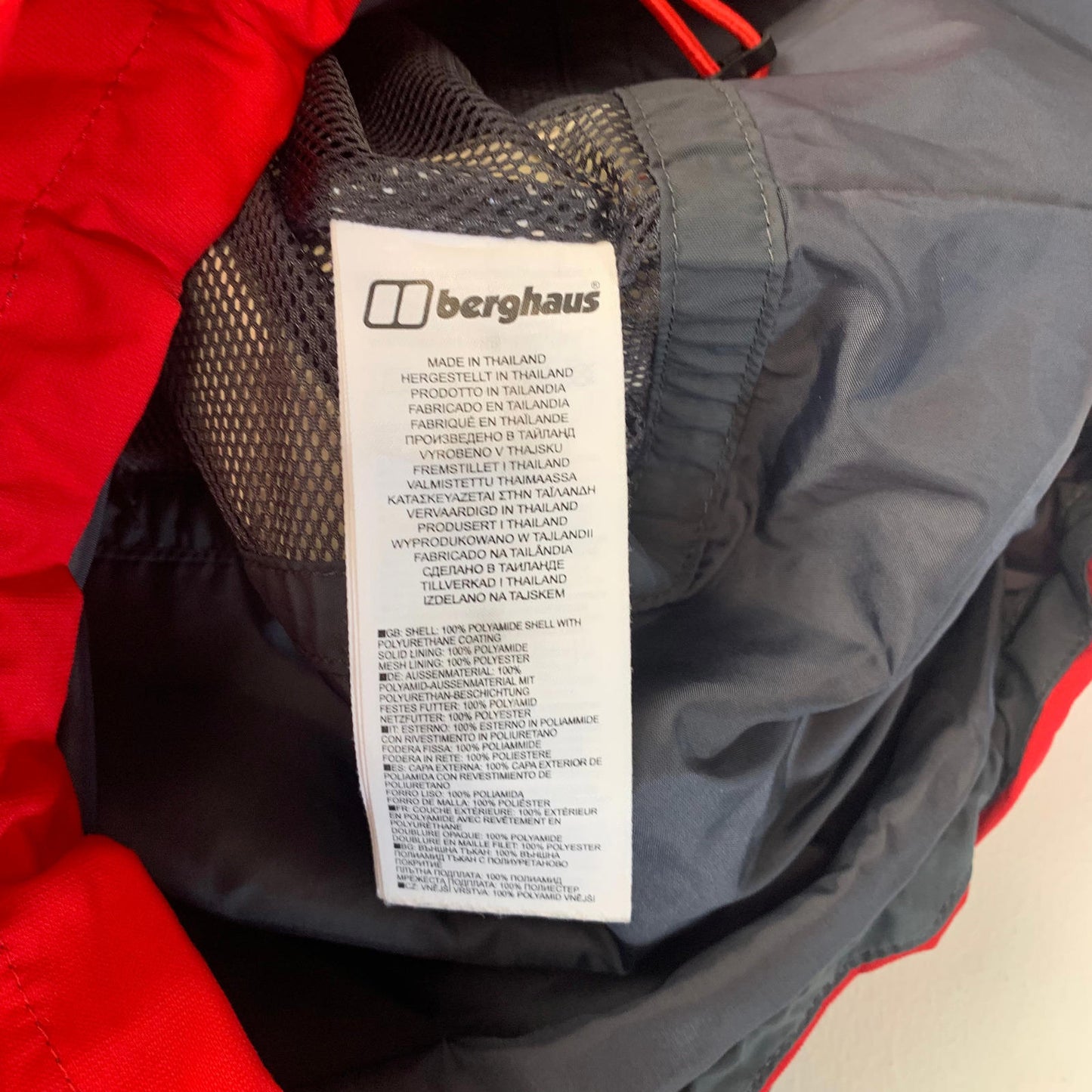 Mens BERGHAUS AQ2 Jacket / Small / Red & Grey / Hiking / Camping / Climbing