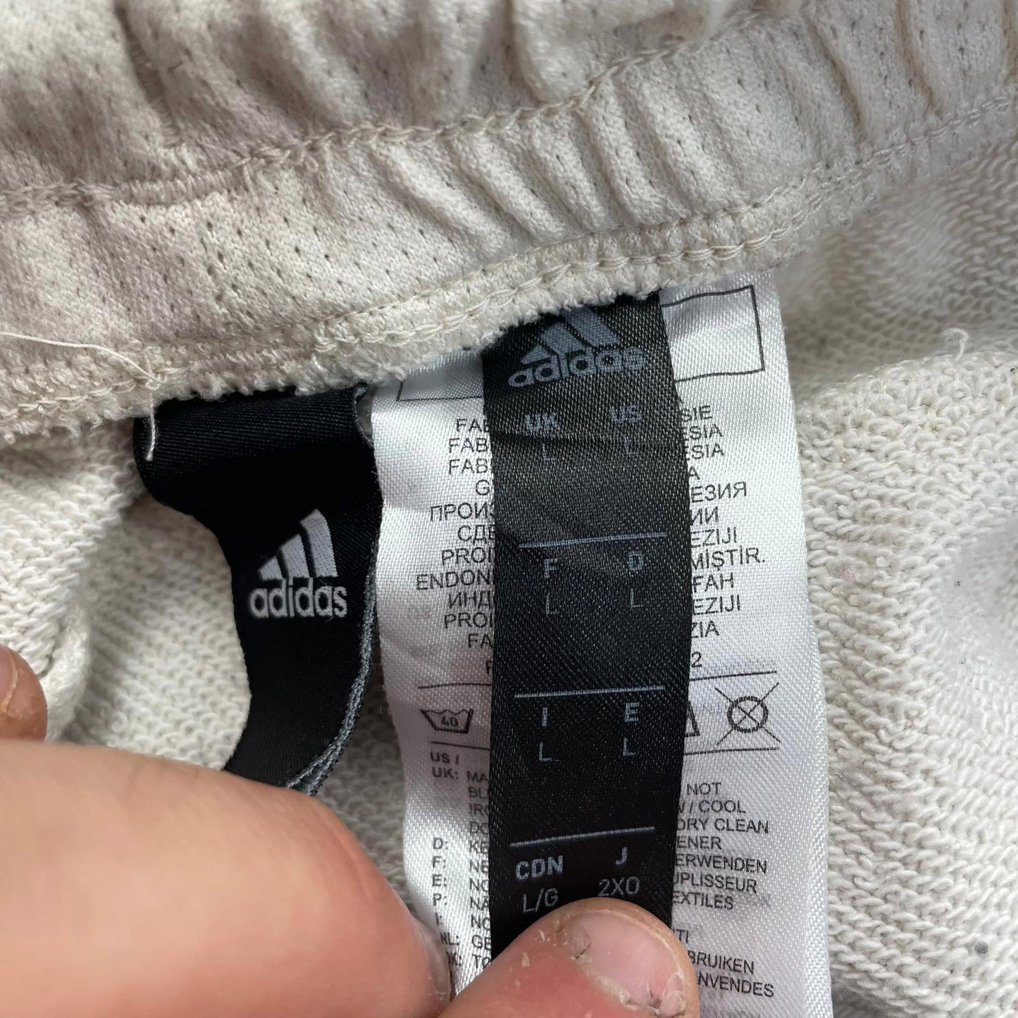 Adidas Jogger Trousers Casual Beige Athletic Women L