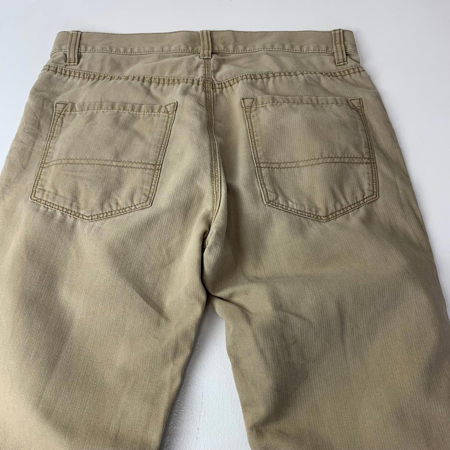Tommy Hilfiger Custom Straight Chino Trousers Beige Cotton Mens Label Size 29x29