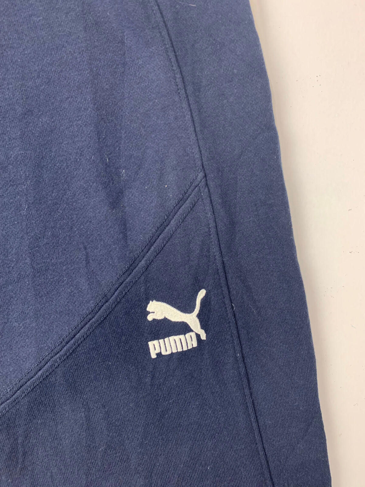 Mens PUMA Joggers / Navy Blue & White / Medium / Jogging Bottoms / 32-33” Leg