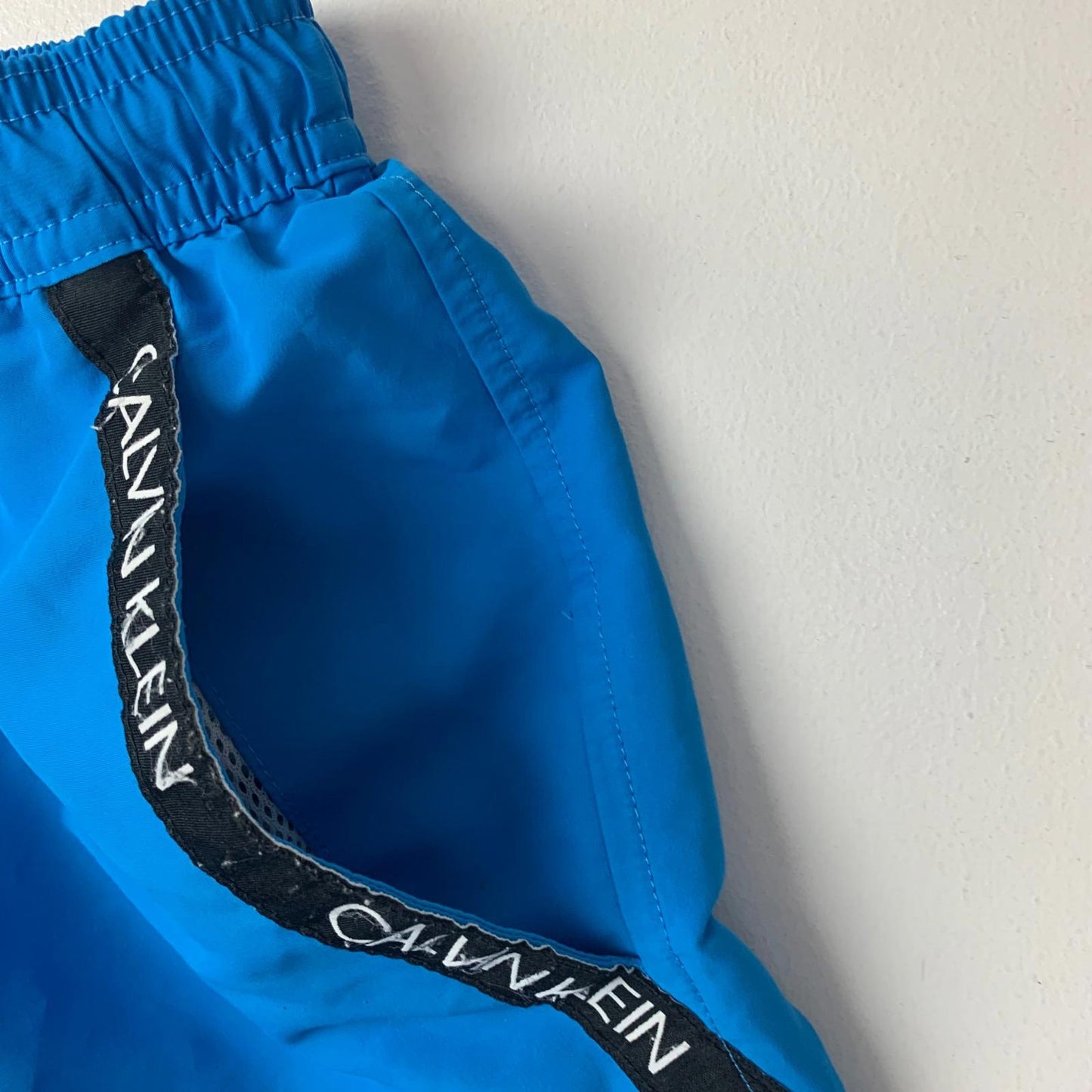 CALVIN KLEIN Swim Shorts Logo Tape Blue Mens Large