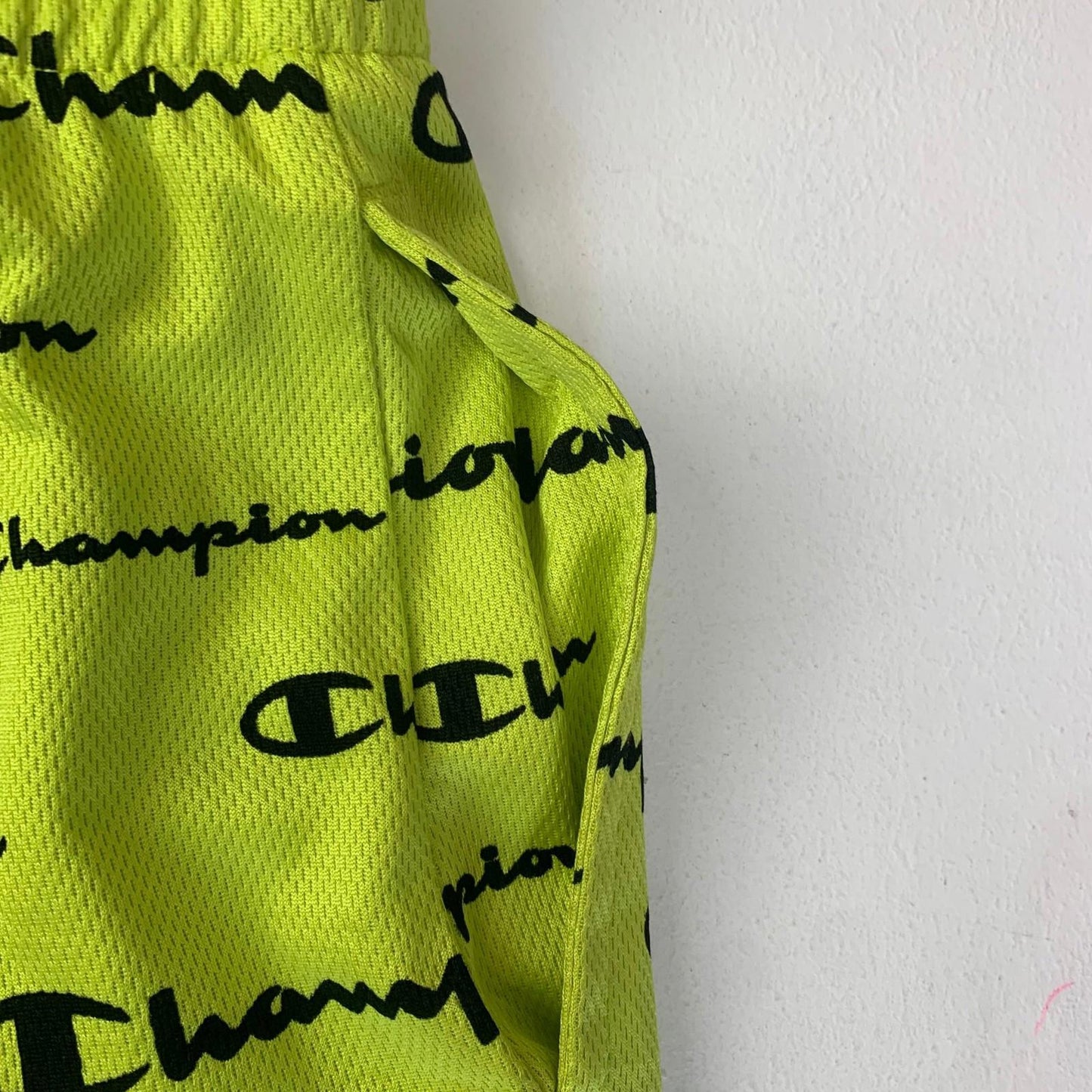 Champion Athletic Shorts Bold Logo Print Yellow Boys 18/20