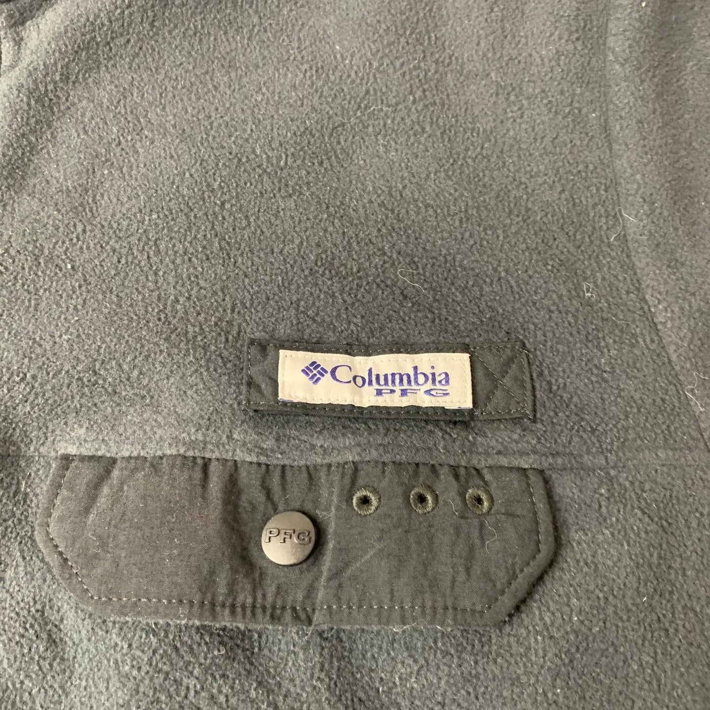 Columbia PFG Fleece Jacket Performance Gear Black Outdoor Mens M