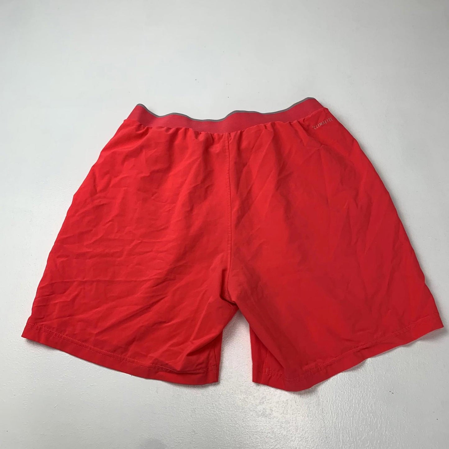 ADIDAS Climalite Shorts Drawstring Casual Red Athletic Mens M
