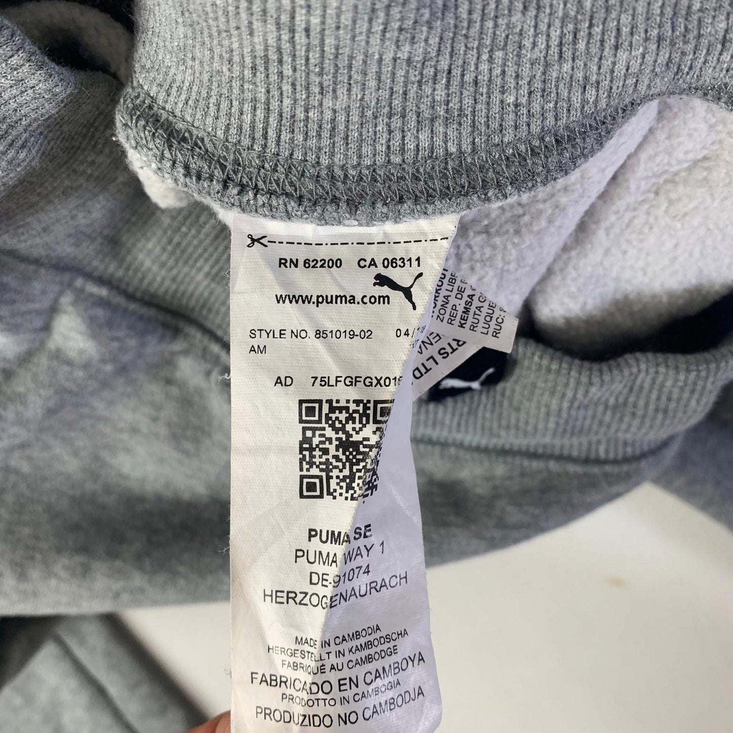 Puma Sweatpants Joggers Drawstring Logo Grey Womens M