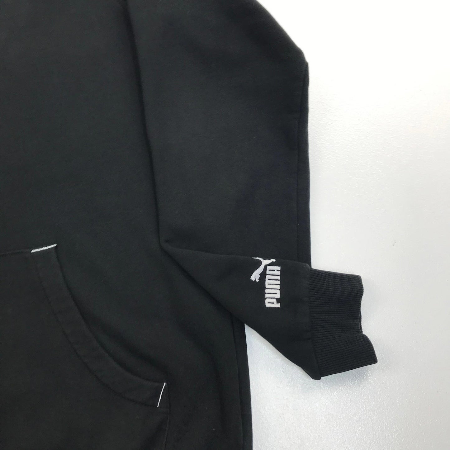 Womens PUMA Black Spellout Hoodie , Size 2XL