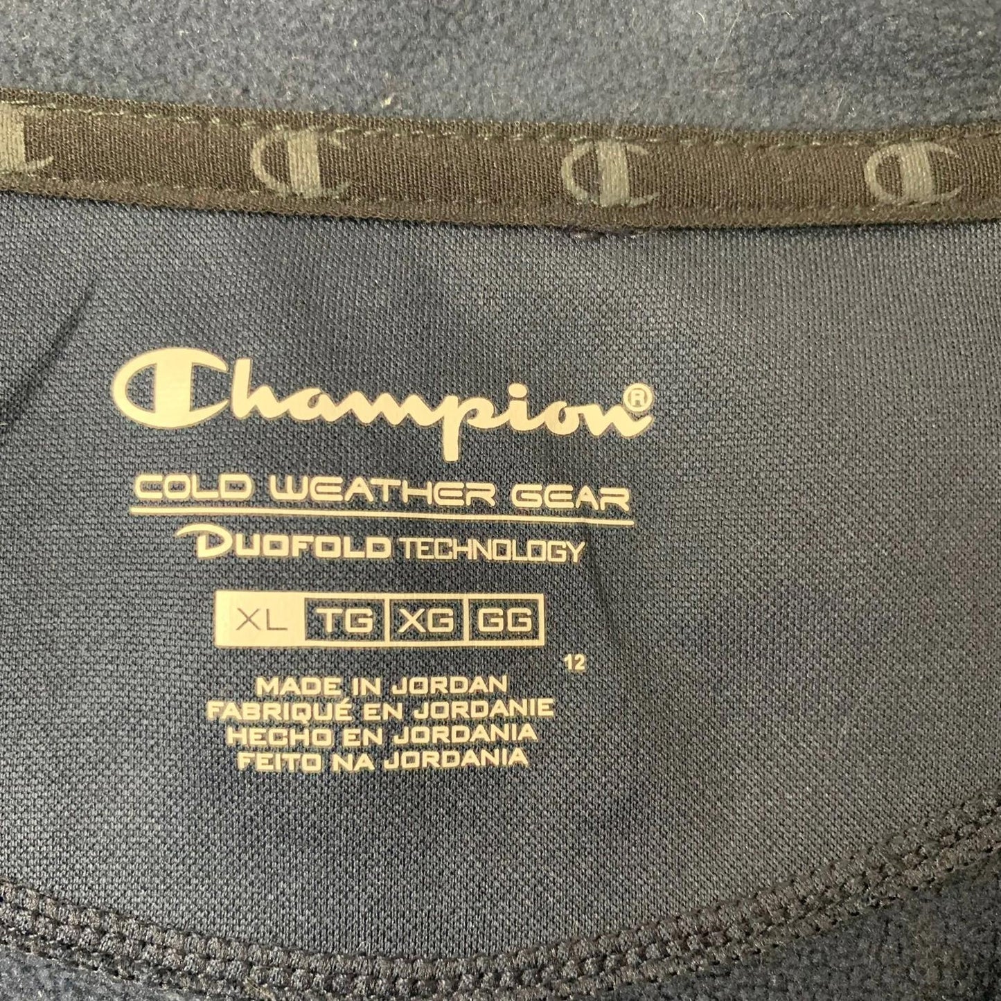 CHAMPION Cold Weather Gear Track Jacket Duofold Navy Women XL