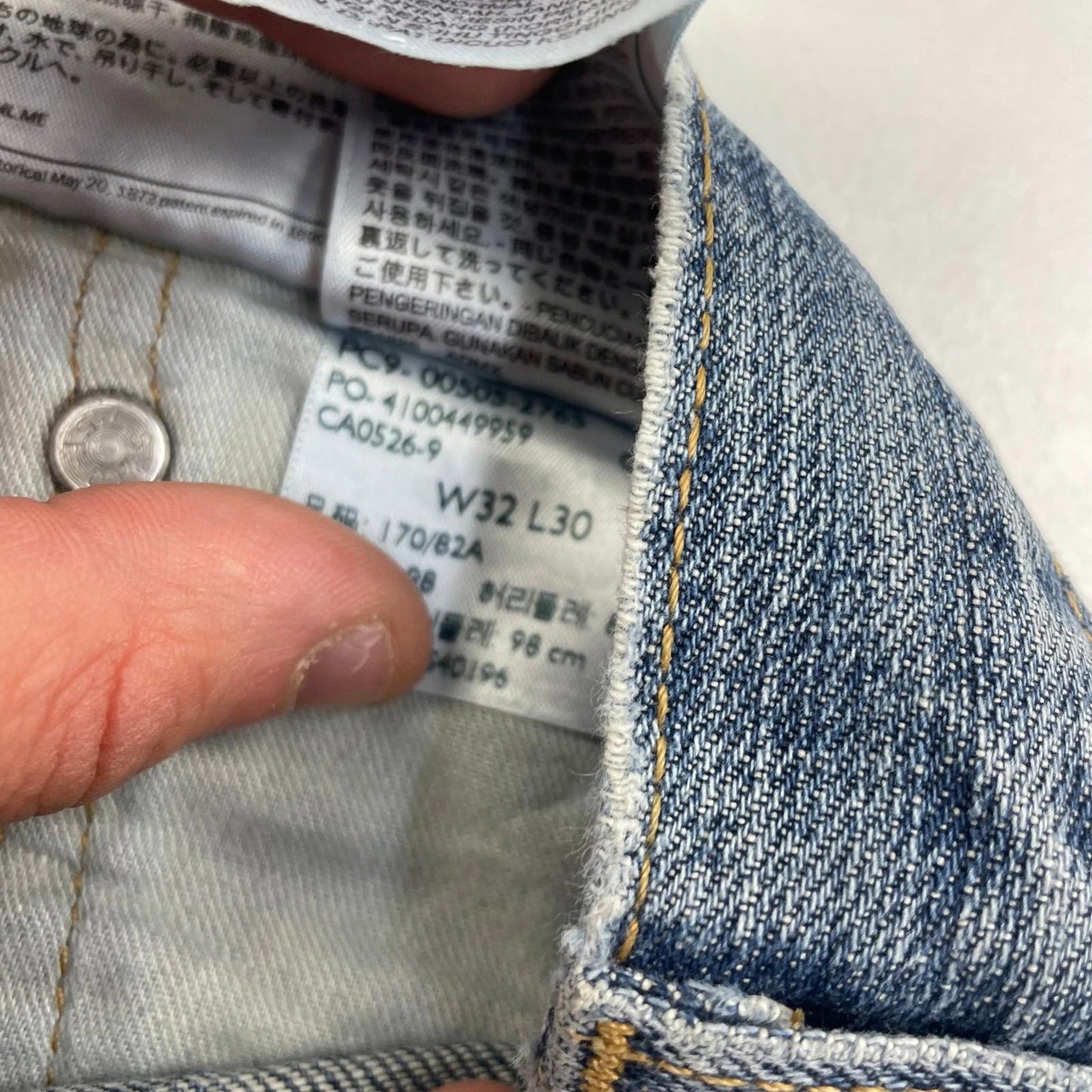 LEVI'S 505 Regular Straight Denim Jeans Blue Classic Mens W32 L30