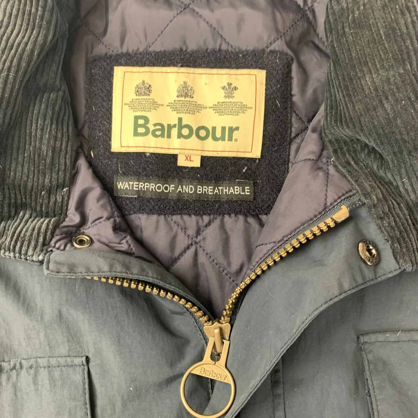 BARBOUR Jersey Jacket Waterproof Breathable Navy Mens XL