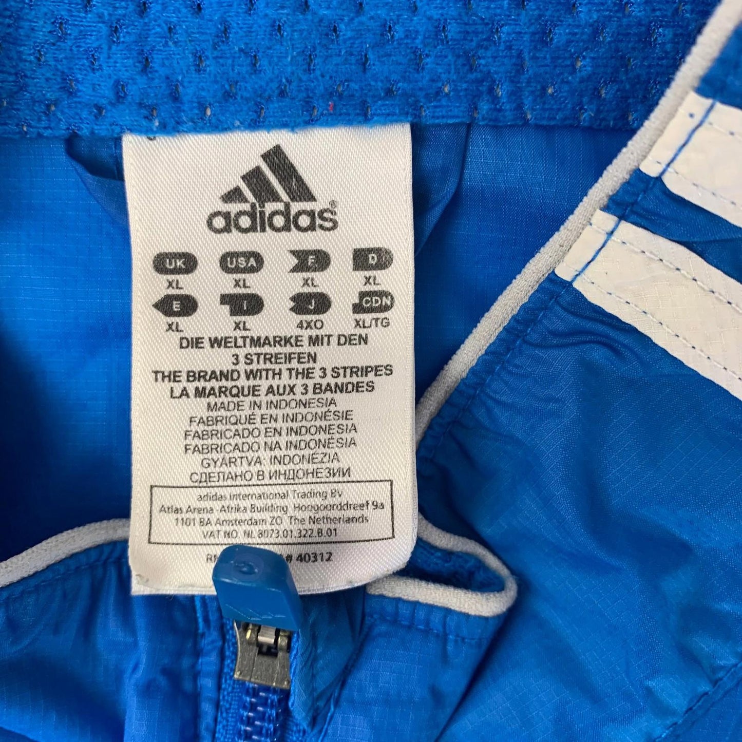 Adidas Response Formotion Track Jacket Windbreaker Blue Mens XL