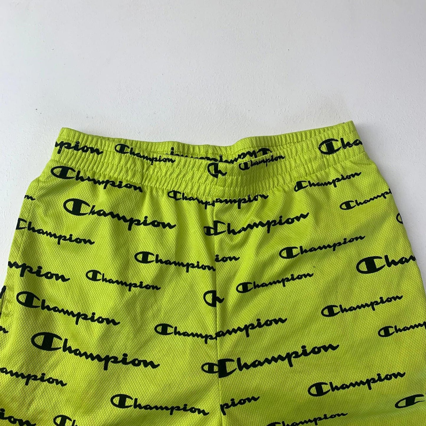 Champion Athletic Shorts Bold Logo Print Yellow Boys 18/20