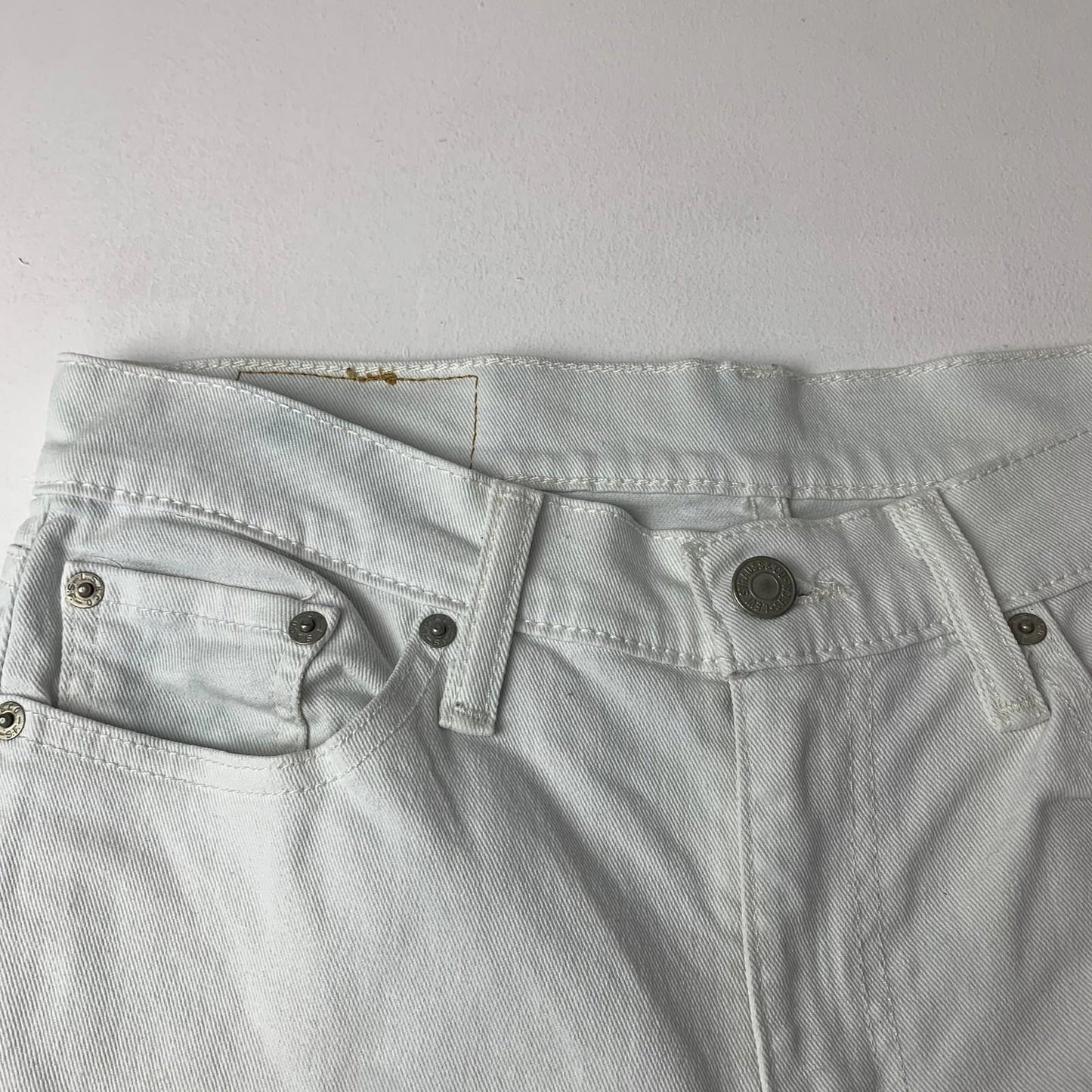 Levi's 514 Jeans Straight Leg White Denim Women W30 L32