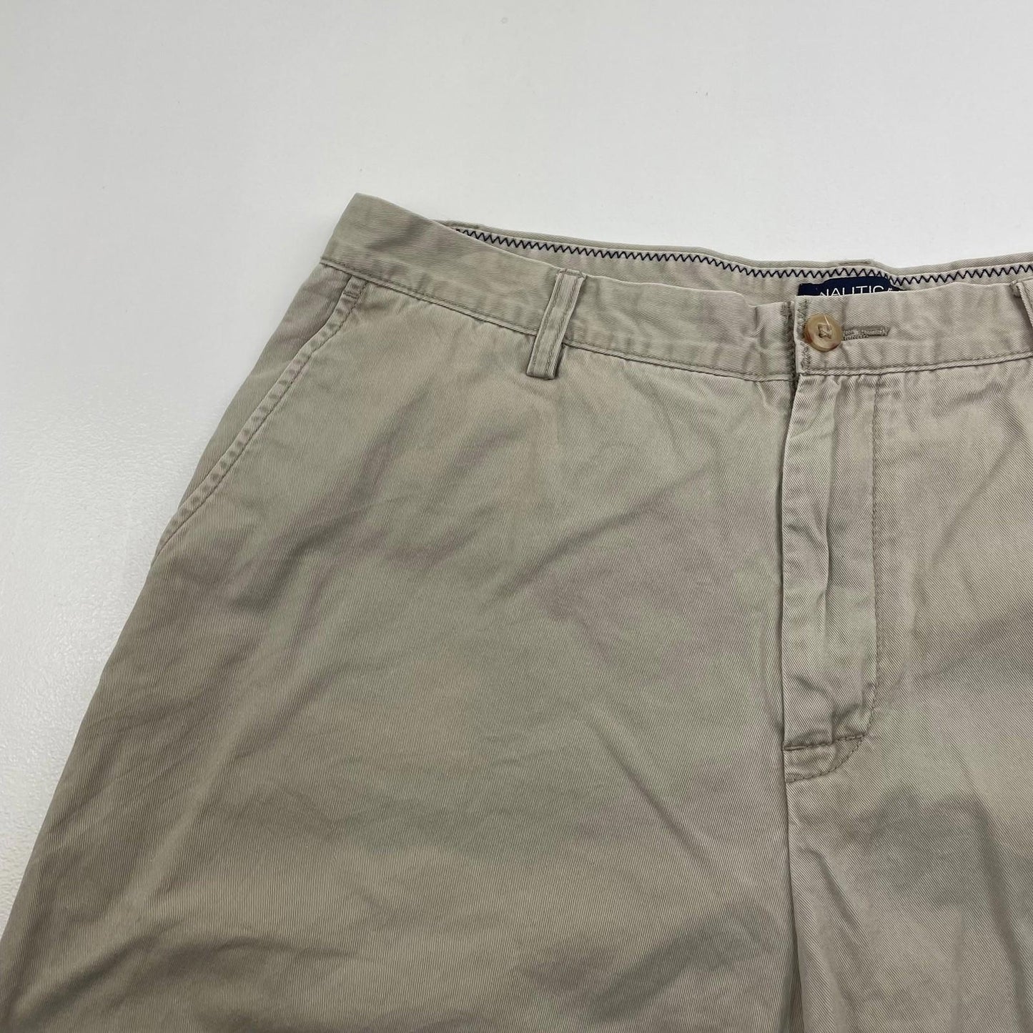 Nautica Chino Shorts Classic Casual Beige Cotton Mens 36