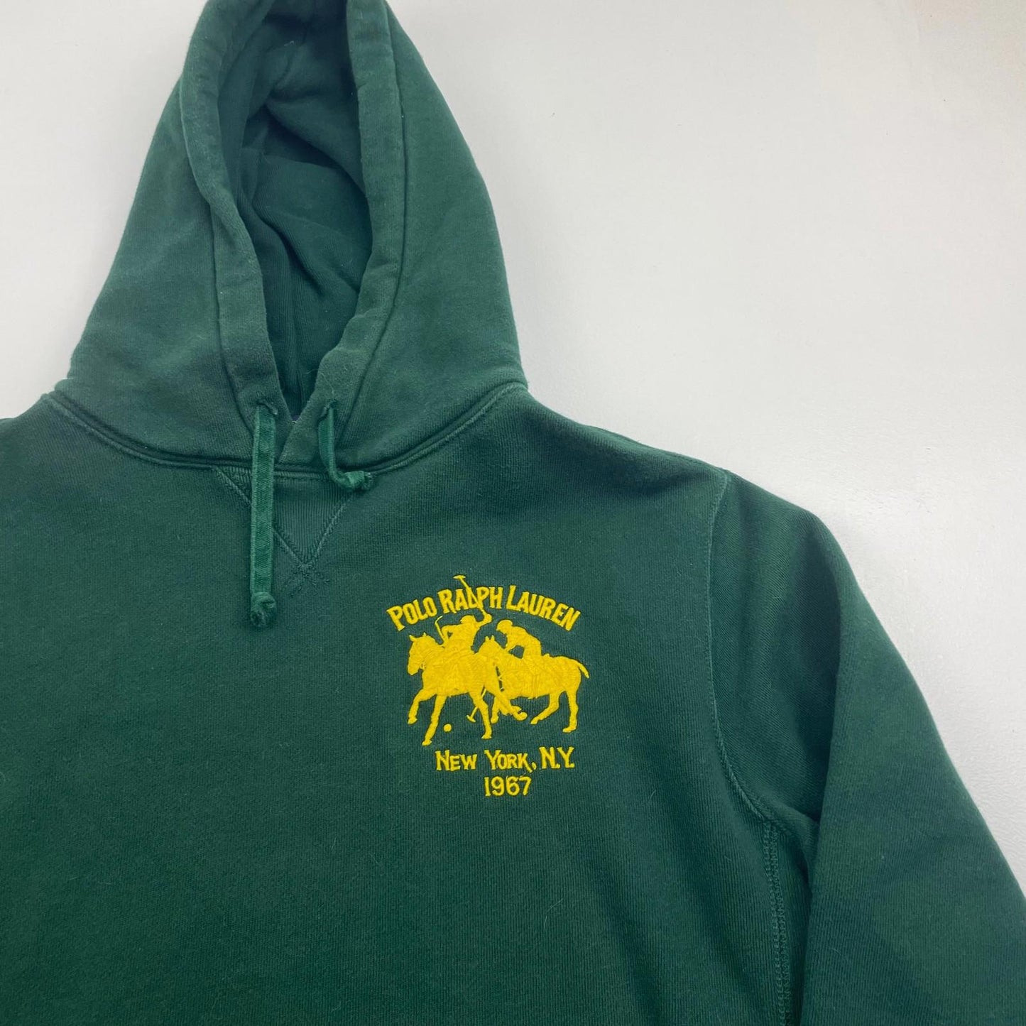 Polo Ralph Lauren Hoodie Pullover Green Logo Embroidered Women M
