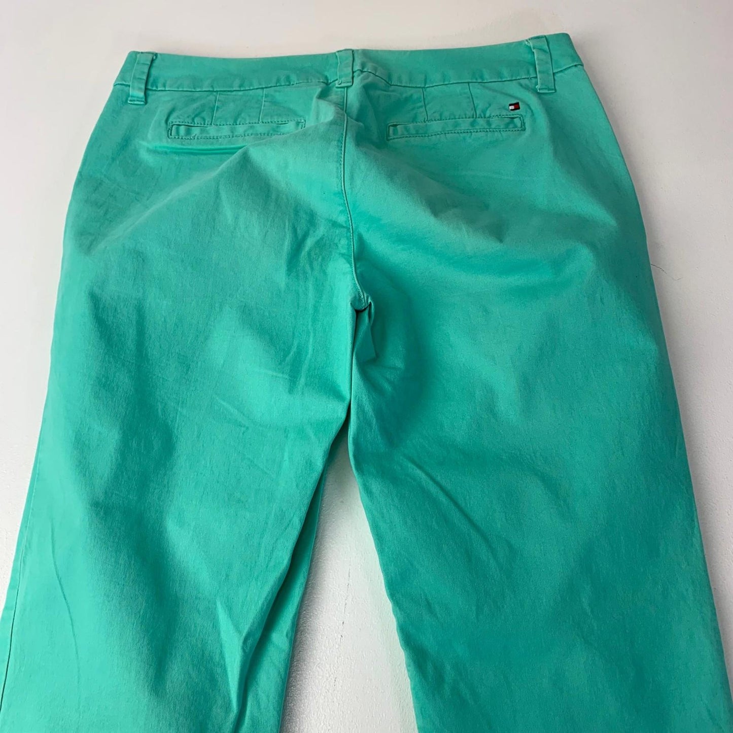 Tommy Hilfiger Stretch Slim Ankle Trousers Green Women UK 6