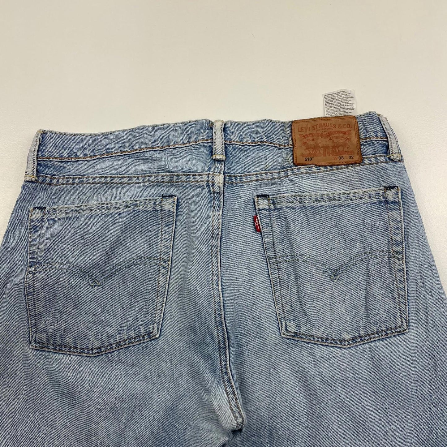LEVI'S 510 Jeans Slim Fit Light Wash Denim Trousers Mens W33 L32