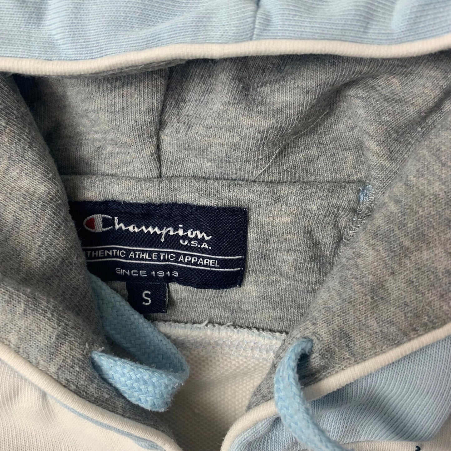 Women’s Cchampion Hoodie / Small / White & Baby Blue