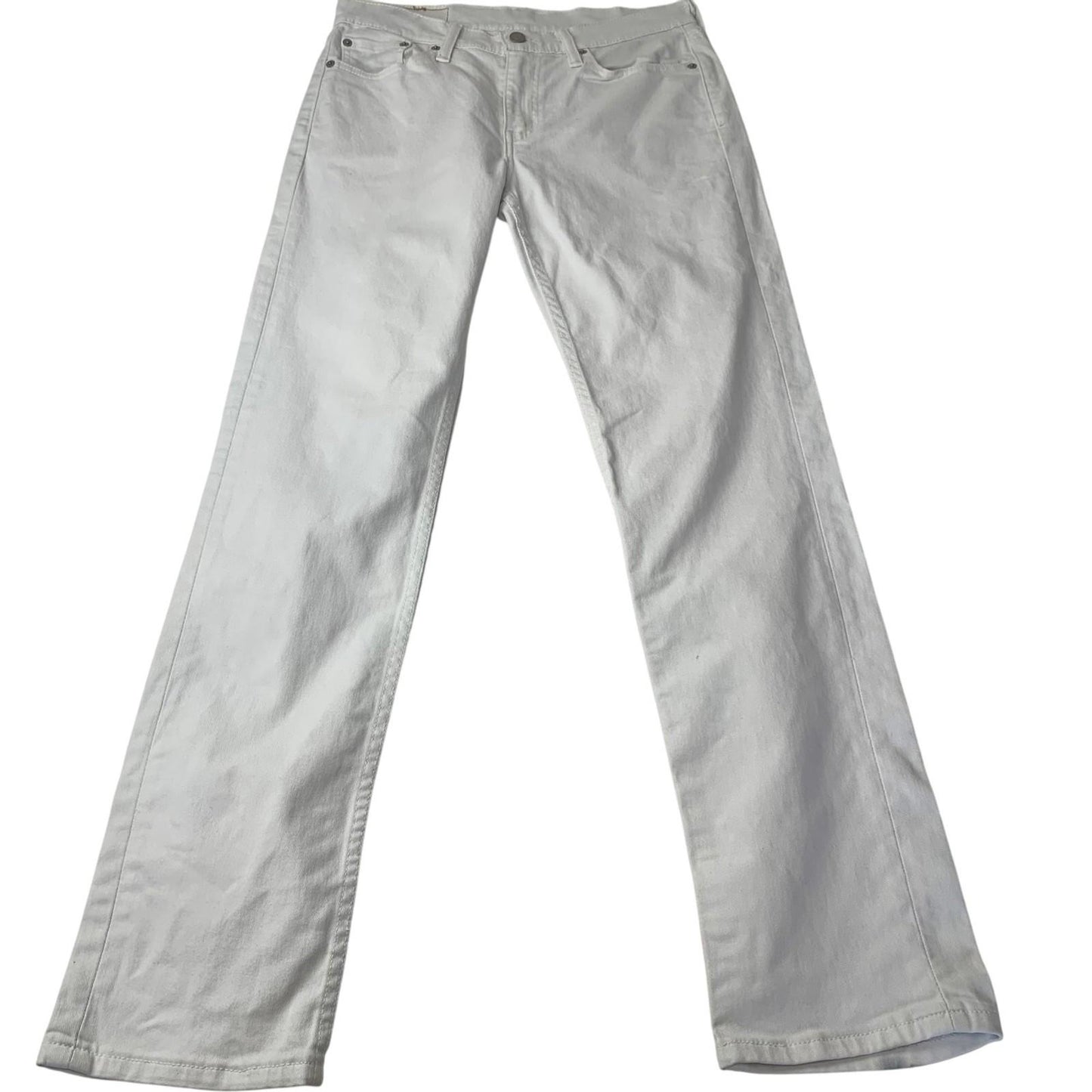 Levi's 514 Jeans Straight Leg White Denim Women W30 L32
