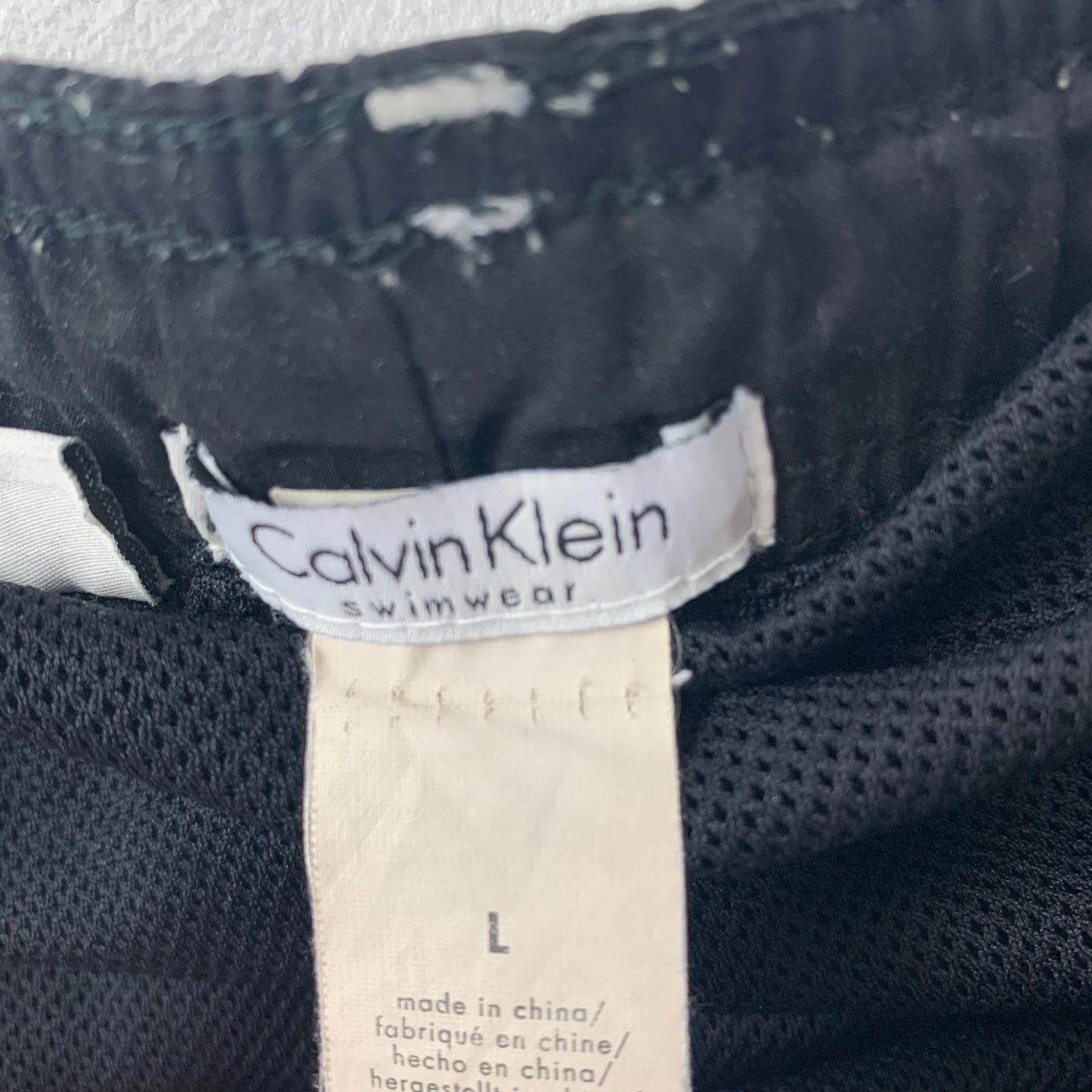 Calvin Klein Swim Shorts Elastic Waist Black Mens Large