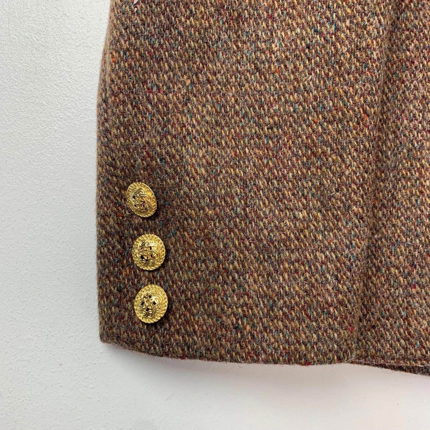 Luisa Spagnoli Jacket Blazer Classic Wool Tweed Brown Women Label Size 46