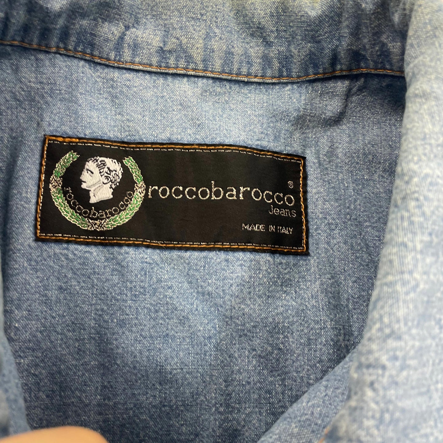 Vintage ROCCOBAROCCO Blue Denim Jacket , Size XL