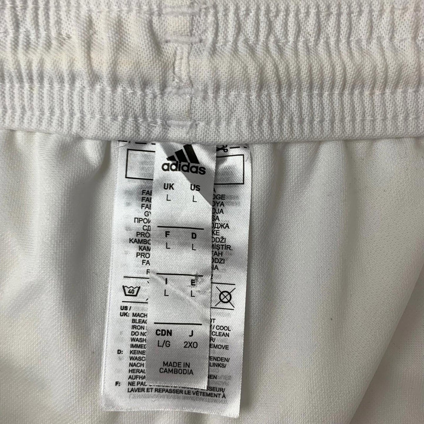 ADIDAS Aeroready Athletic Shorts Breathable Lightweight White Mens L