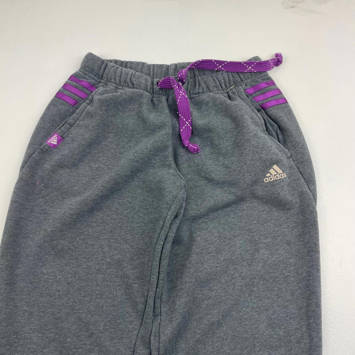 Adidas Women's Jogger Sweatpants Elastic Waist Grey XS UK 4-6