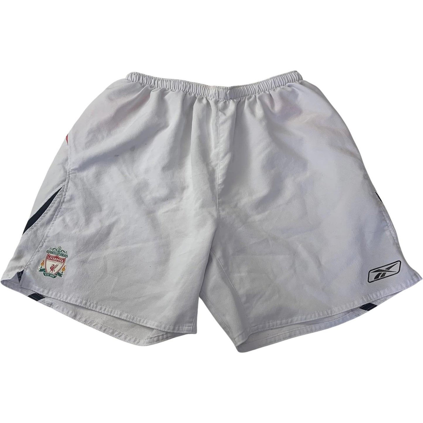 Reebok Liverpool FC Athletic Shorts White Drawstring Logo Mens M