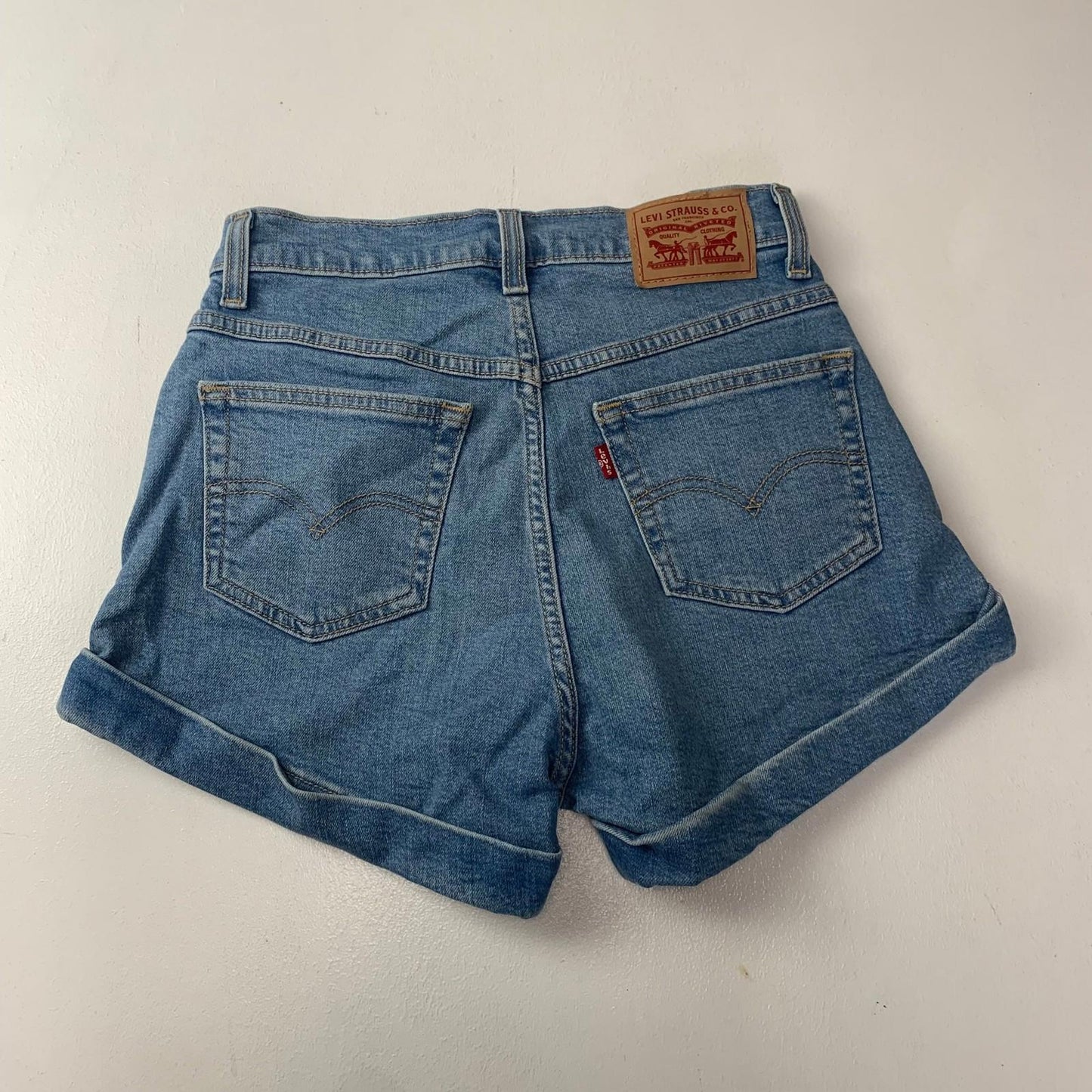 Levi's Denim Cut-Off Shorts Rolled Cuff Light Wash Blue Womens W25 / UK 4 - 6