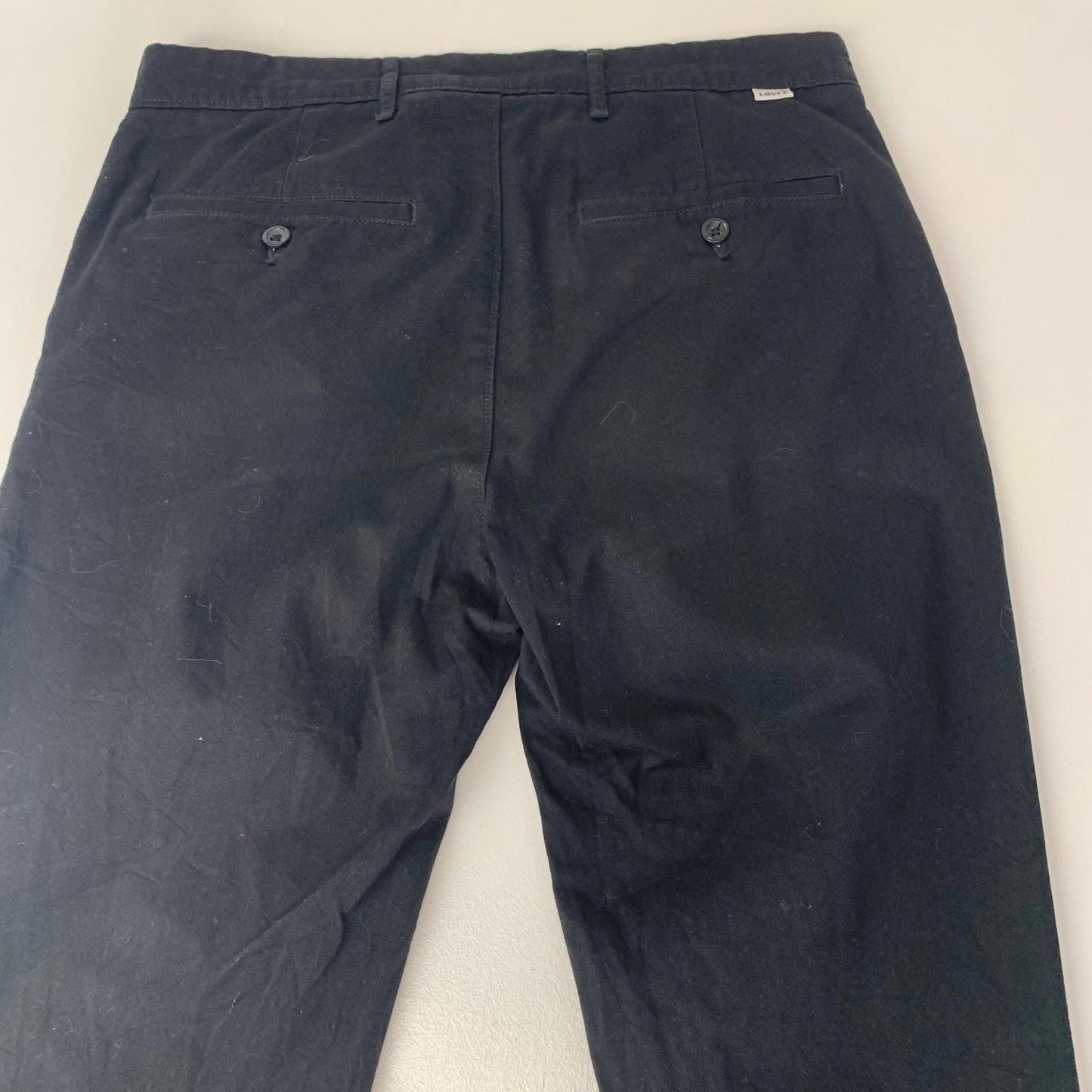 Levi's Chino Trousers Straight Black Button Fly Mens W32 L32