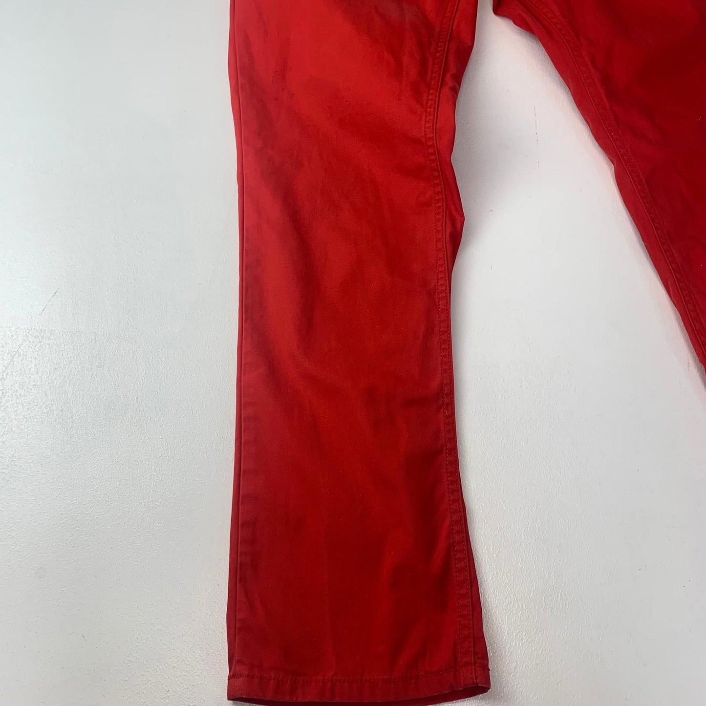 Tommy Hilfiger Red Trousers Straight Cotton Stylish Mens 32/30