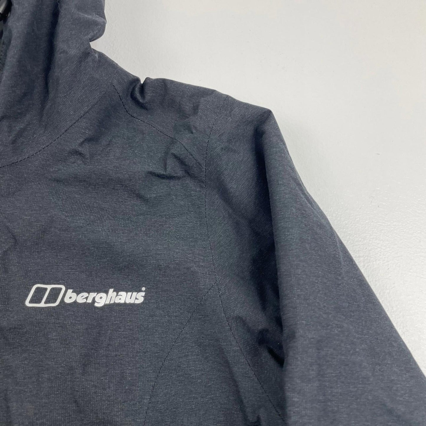 BERGHAUS Hydroshell Waterproof Jacket Hooded Outdoor Black Womens UK 8