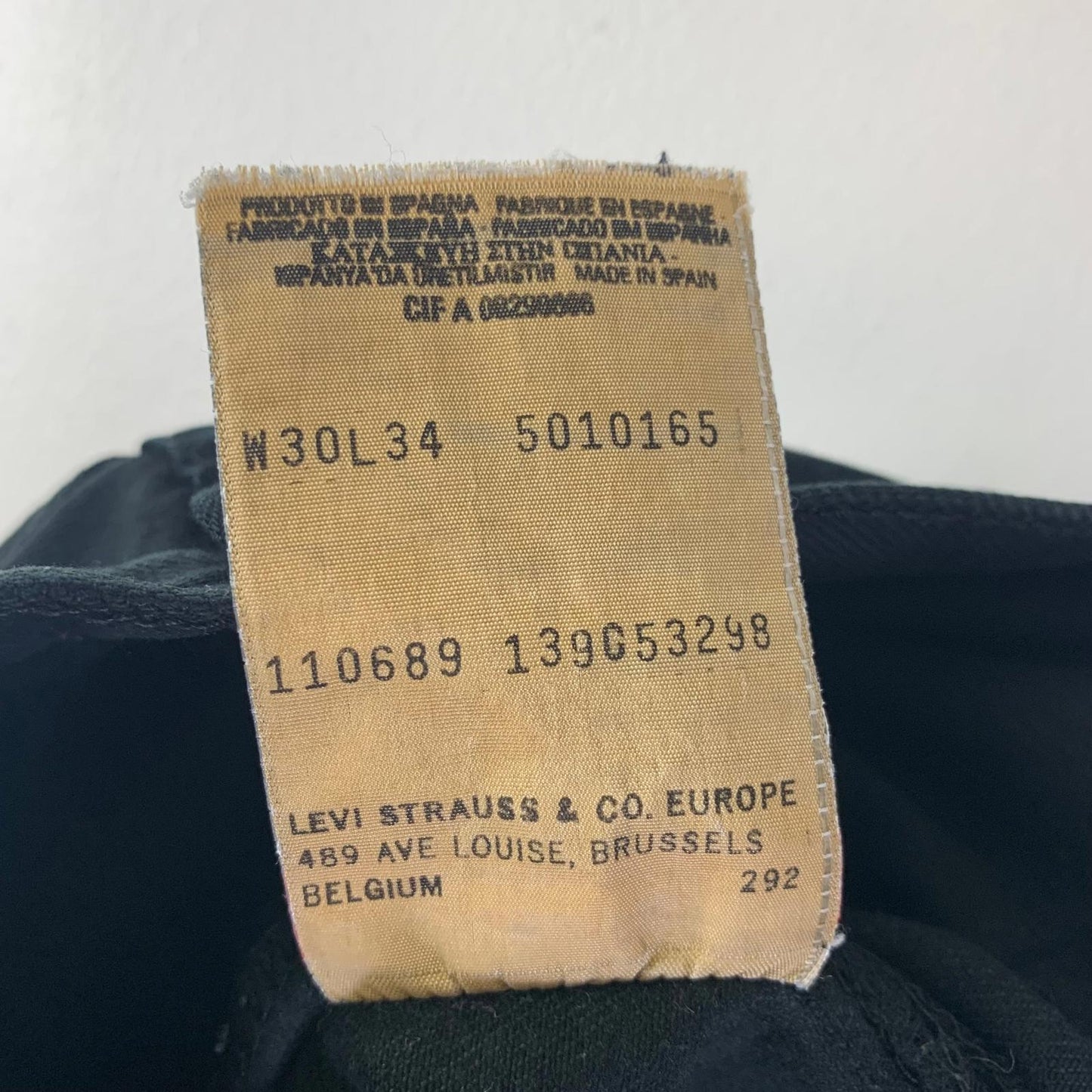 Levi's 501 Jeans Classic Straight Black Denim Mens W30 L32