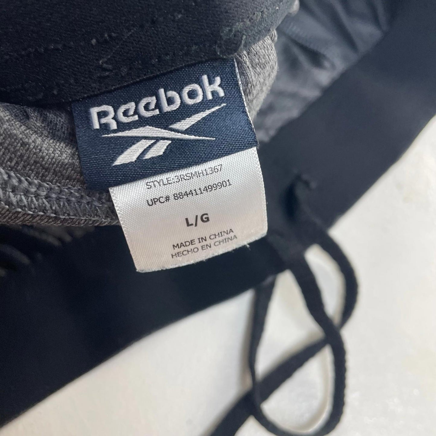 Reebok Athletic Shorts Drawstring Elastic Waist Grey Mens Large