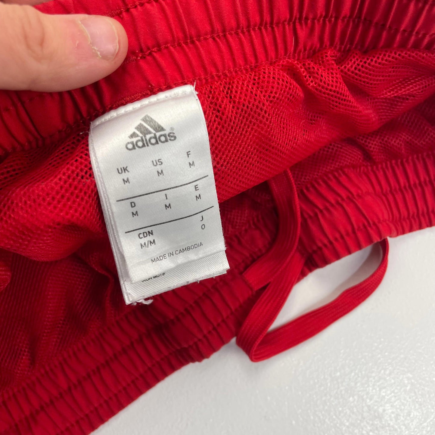 Men’s ADIDAS Red Swimming Shorts , Spellout , Size M