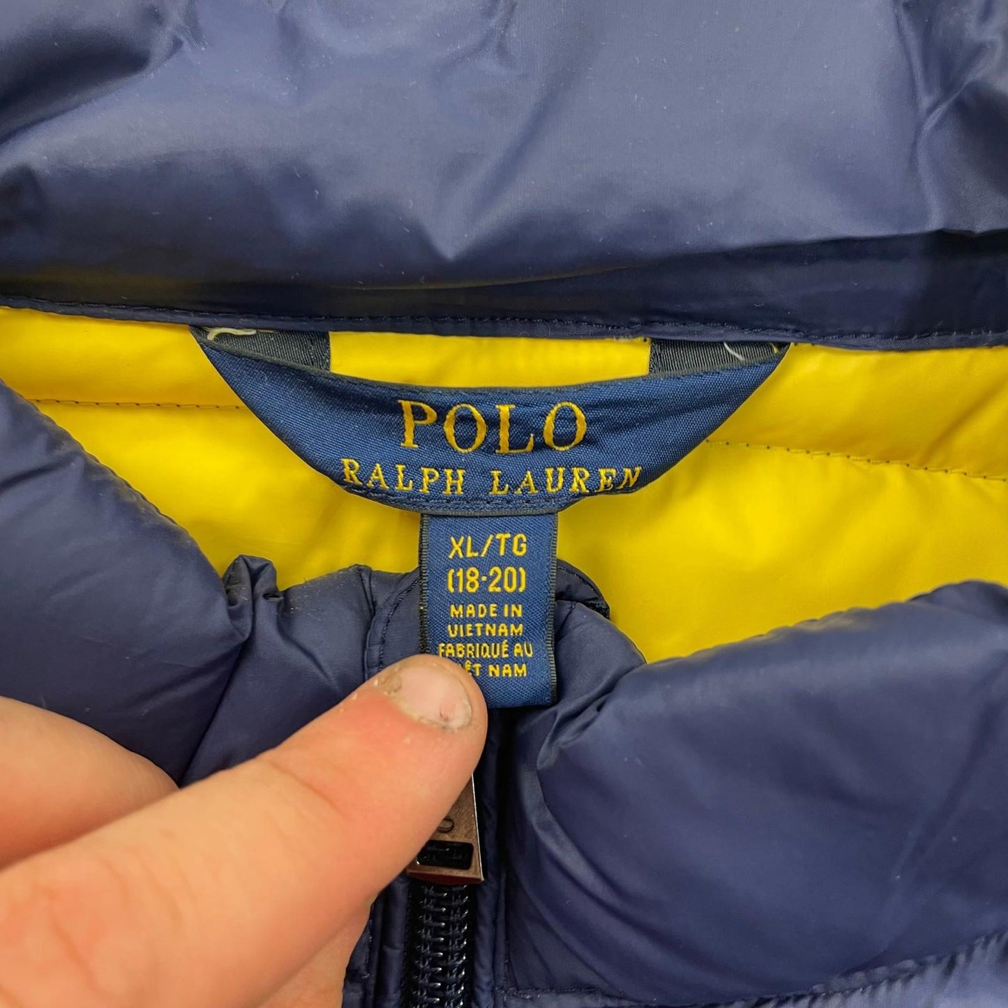 Polo Ralph Lauren Puffer Jacket Quilted Zip Blue Boys XL