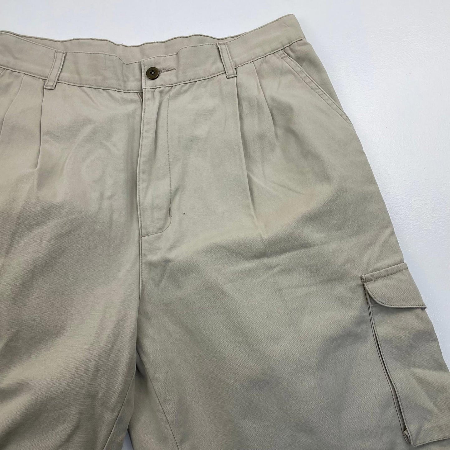 Sapri Cargo Shorts Utility Style Beige Pockets Men’s 32