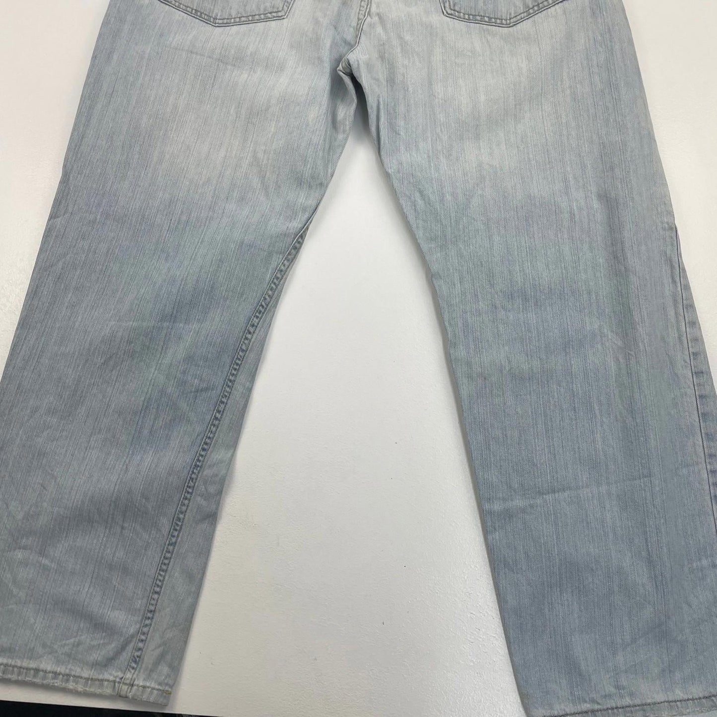 LEVI'S 559 Relaxed Straight Jeans Light Wash Distressed Blue Mens 38 X 30