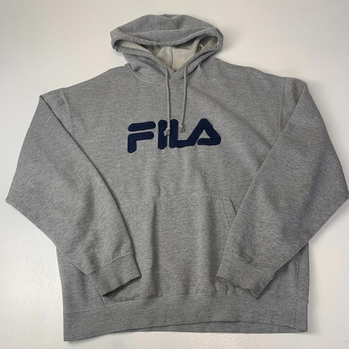 Womens FILA Spellout Hoodie / Grey / Oversized Large