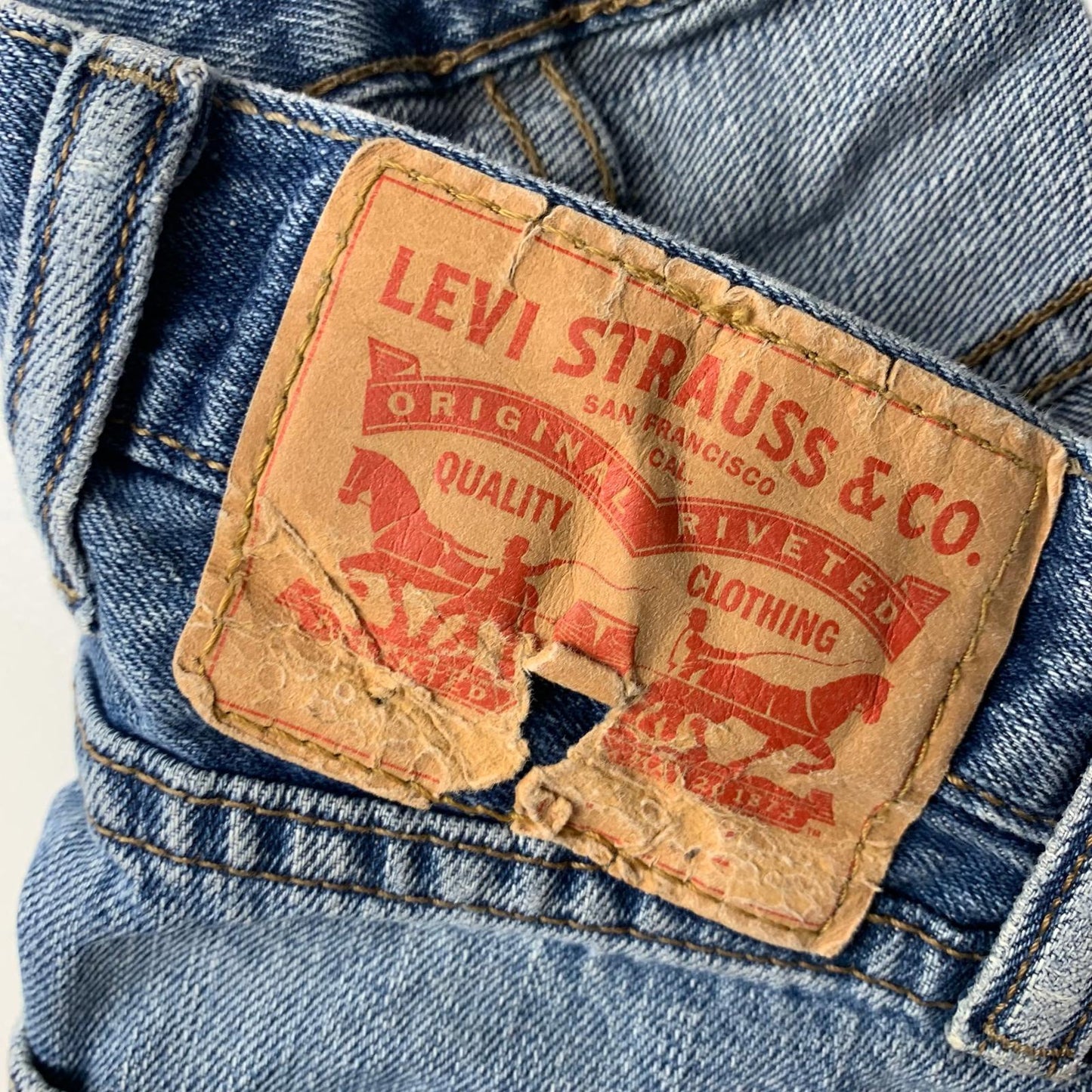 LEVI'S Jeans Classic Straight Fit Blue Denim W38 L30 Mens
