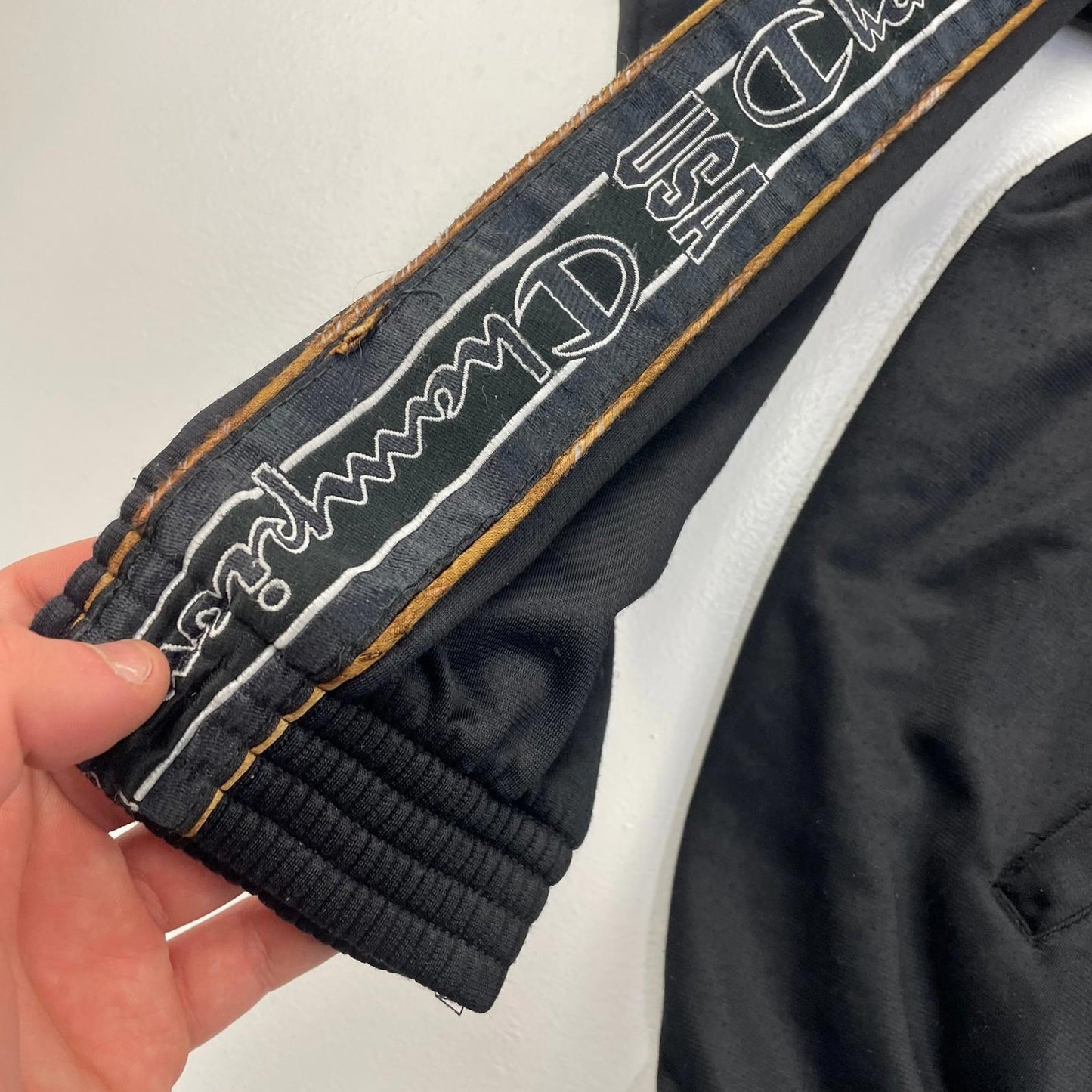 Champion Track Jacket Full Zip Embroidered Logo Black Mens Large