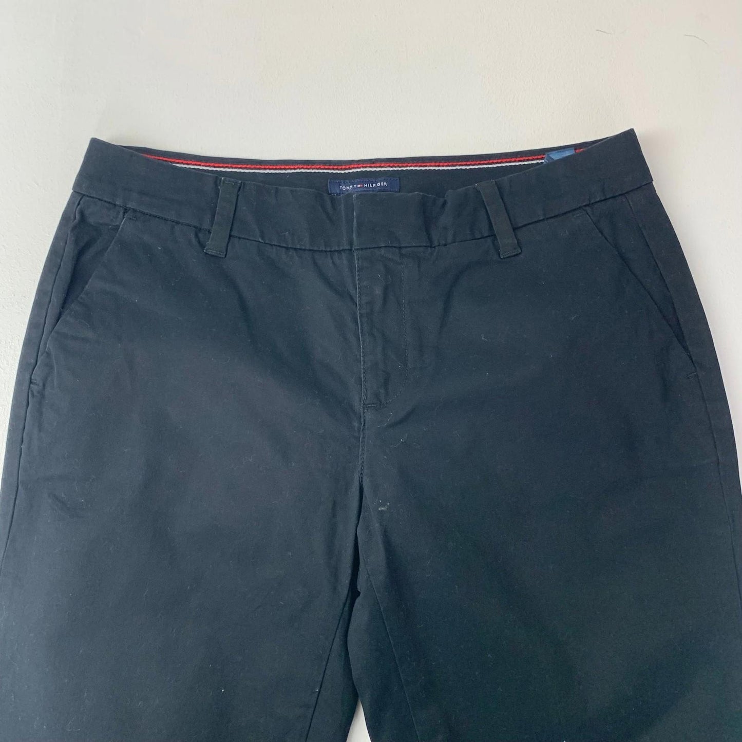 Tommy Hilfiger Hampton Stretch Slim Chino Trousers Black Women UK 10