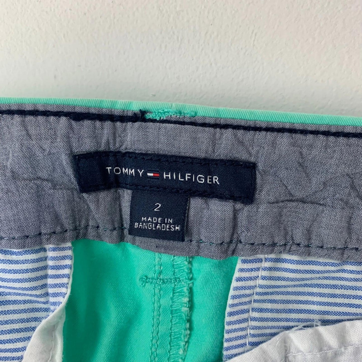 Tommy Hilfiger Stretch Slim Ankle Trousers Green Women UK 6