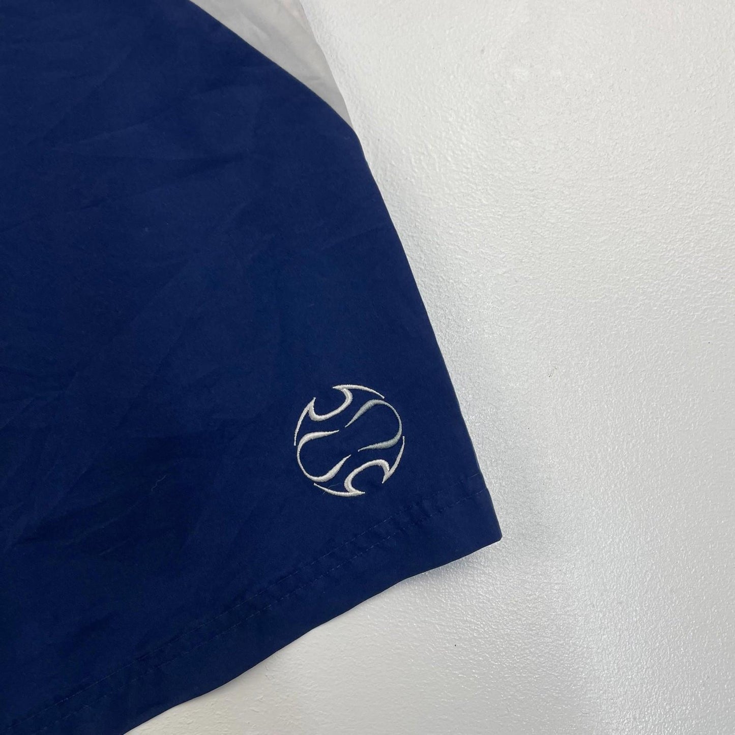 ADIDAS Athletic Shorts 3 Stripes Embroidered Logo Blue Mens UK L