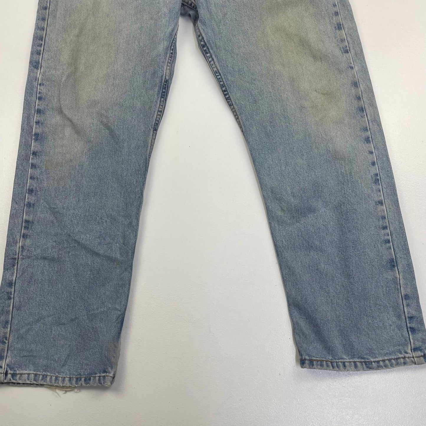 Levi's 505 Regular Fit Straight Leg Light Wash Blue Denim Jeans Mens W36 L29