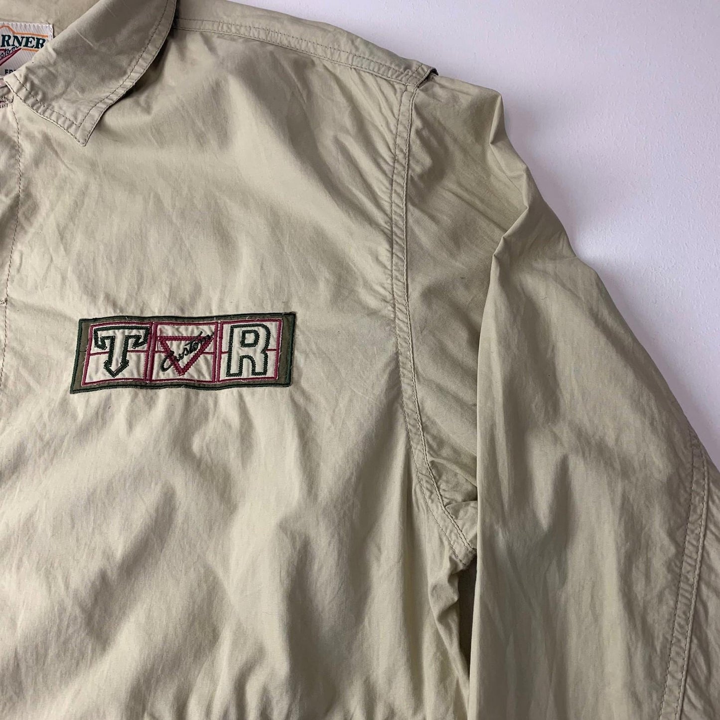 Tavarner Custom Jacket Casual Beige Button-Up Lightweight Mens Medium