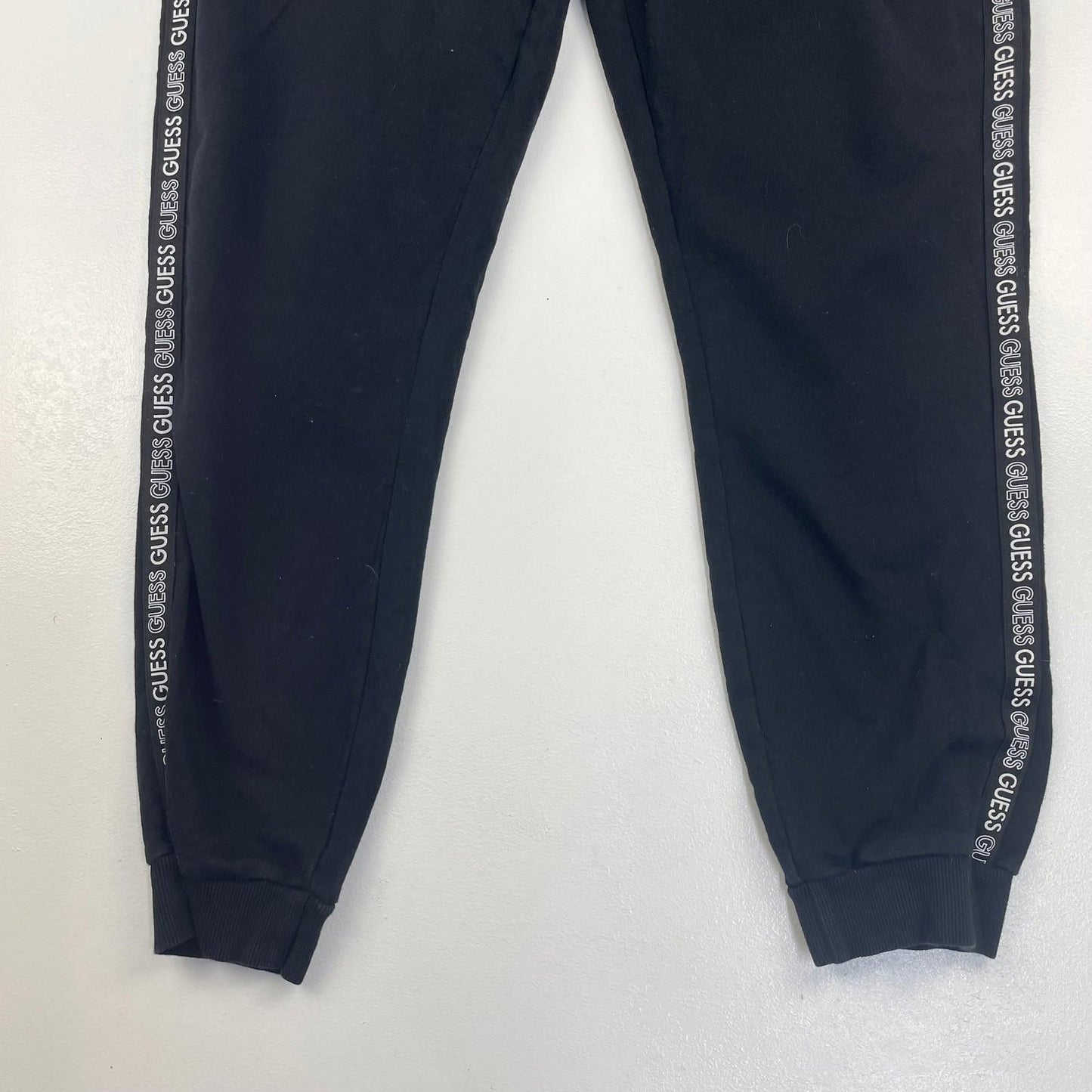 Guess Jogger Track Pant Logo Side Stripe Black Mens Large